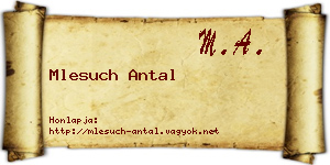 Mlesuch Antal névjegykártya